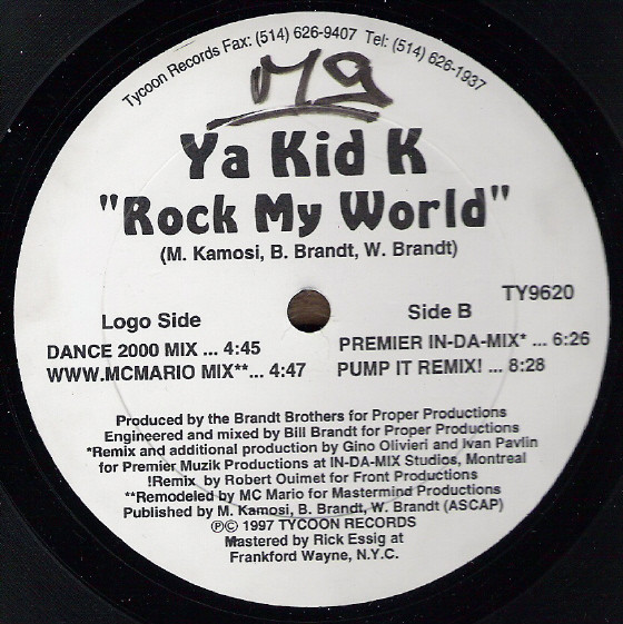 Ya Kid K - Rock My World | Tycoon Records (TY9620) - 3