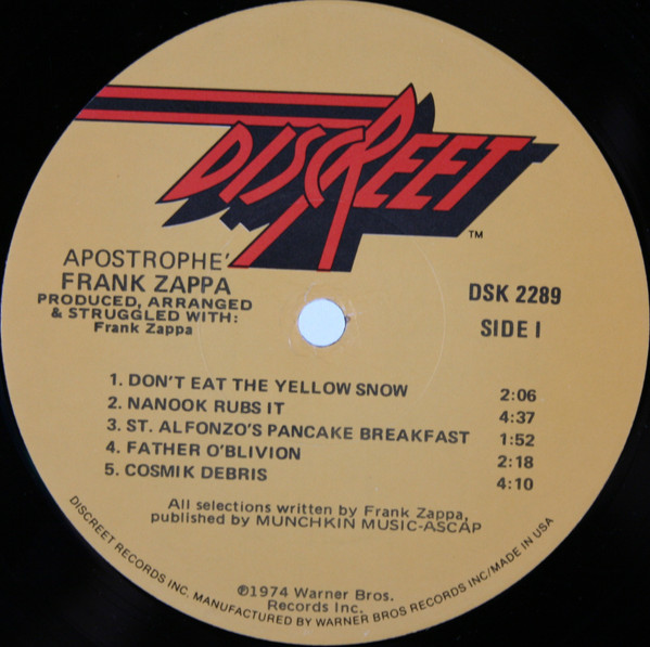 Frank Zappa - Apostrophe (') | Discreet (DSK 2289) - 3 Frank Zappa - Apostrophe (') | Discreet (DSK 2289) - 3
