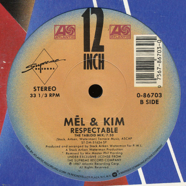 Mel & Kim - Respectable | Atlantic (0-86703) - 2