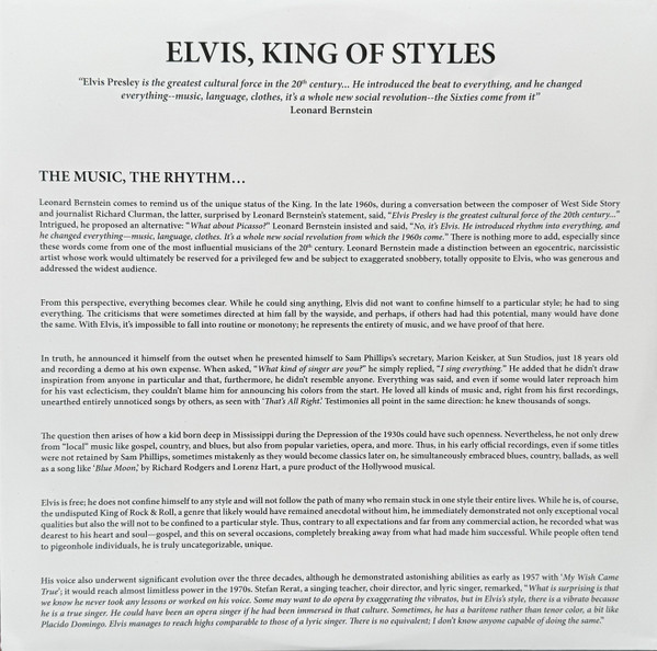 Elvis Presley - Elvis Styles | VPI (783.707) - 3 Elvis Presley - Elvis Styles | VPI (783.707) - 3