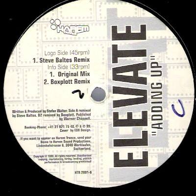 Elevate - Adding Up | Harem Trance (HTR 2001-6) - 2
