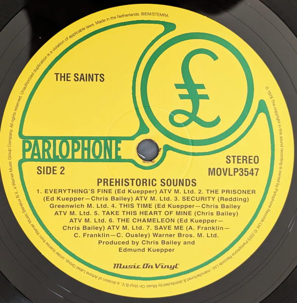 The Saints - Prehistoric Sounds | Parlophone (MOVLP 3547) - 3