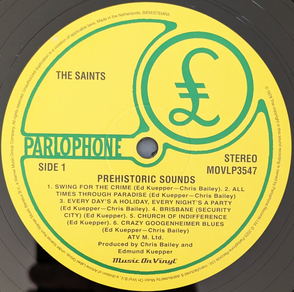 The Saints - Prehistoric Sounds | Parlophone (MOVLP 3547) - 2