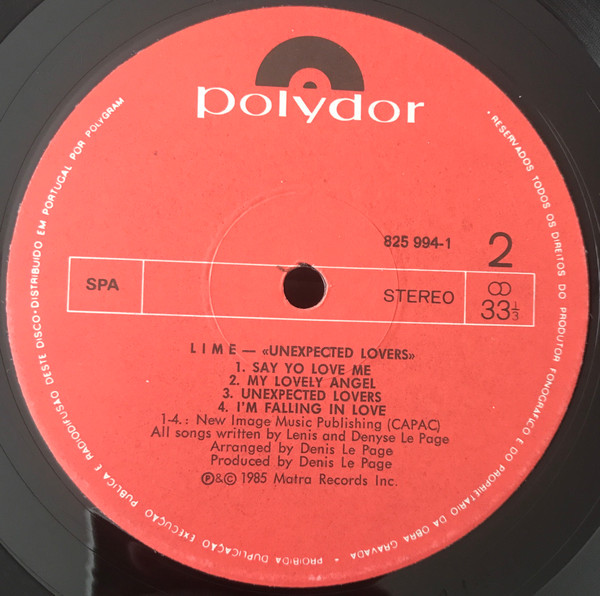 Lime - Unexpected Lovers | Polydor (825 994-1) - 4