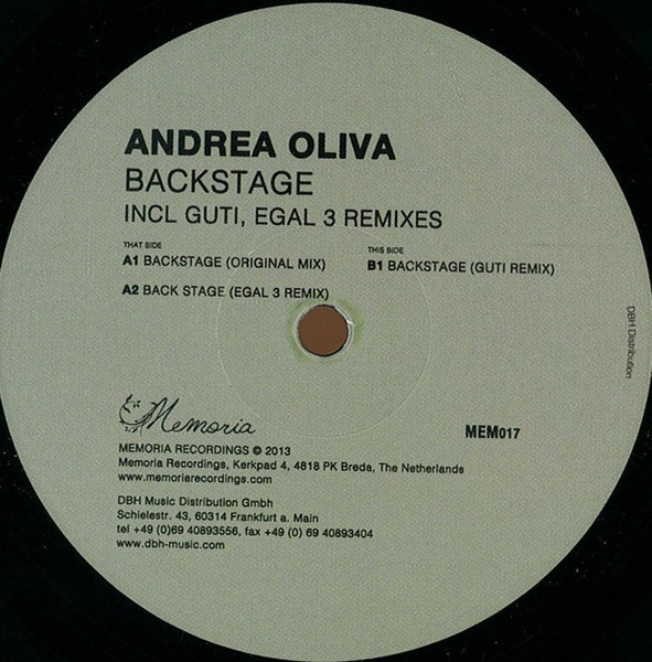Andrea Oliva - Backstage | Memoria Recordings (MEM017)