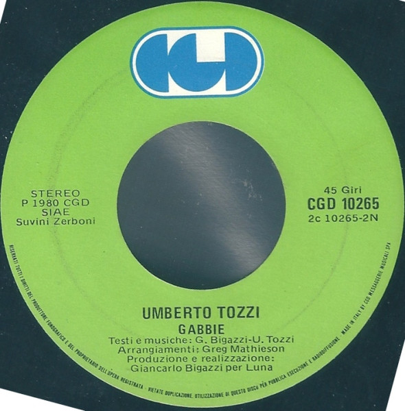 Umberto Tozzi - Stella Stai | CGD (CGD 10265) - 4