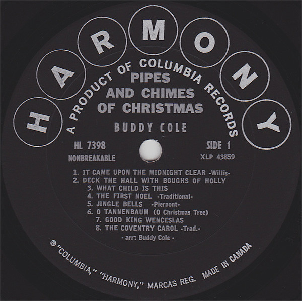 Buddy Cole - Pipes And Chimes For Christmas | Harmony (HL 7398) - 3 Buddy Cole - Pipes And Chimes For Christmas | Harmony (HL 7398) - 3