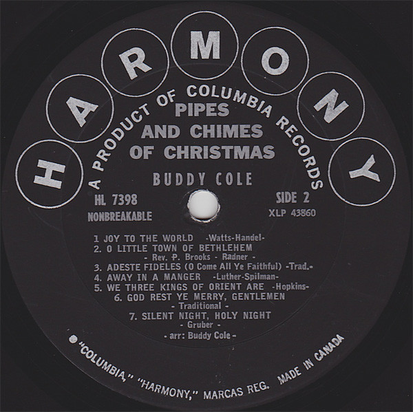 Buddy Cole - Pipes And Chimes For Christmas | Harmony (HL 7398) - 4 Buddy Cole - Pipes And Chimes For Christmas | Harmony (HL 7398) - 4