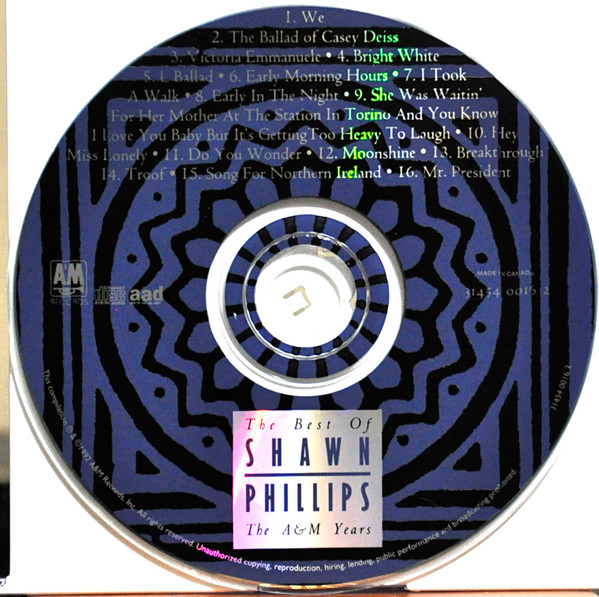 Shawn Phillips - The Best Of Shawn Phillips / The A&M Years [CD] | A&M Records (31454 0016 2) - 3