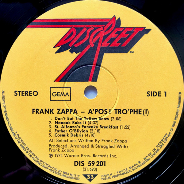 Frank Zappa - Apostrophe (') | Discreet (DIS 59 201) - 3 Frank Zappa - Apostrophe (') | Discreet (DIS 59 201) - 3