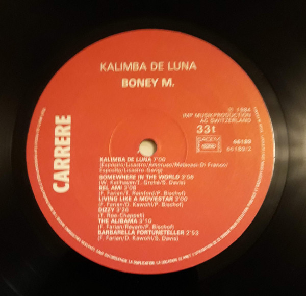 Boney M. - Kalimba De Luna | Carrere (66.189) - 3 Boney M. - Kalimba De Luna | Carrere (66.189) - 3