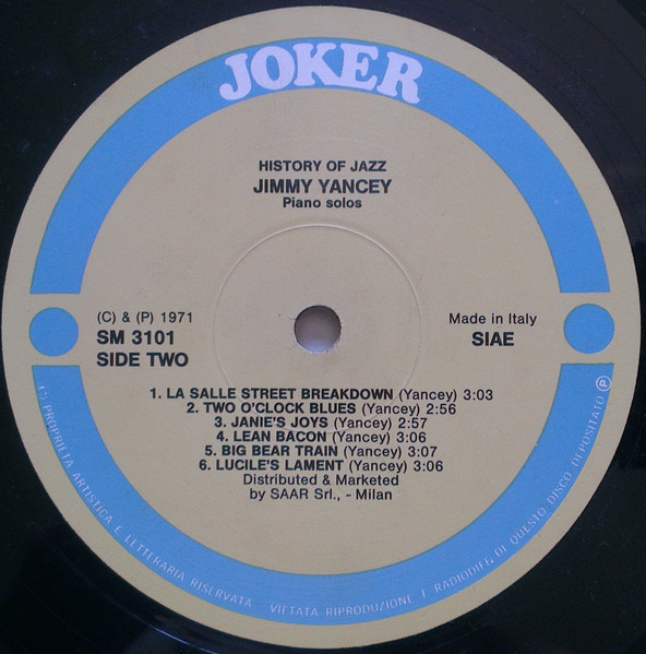 Jimmy Yancey - Piano Solos | Joker (SM 3101) - 4 Jimmy Yancey - Piano Solos | Joker (SM 3101) - 4