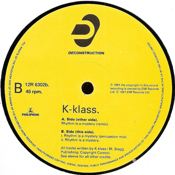K-Klass - Rhythm Is A Mystery | Deconstruction (12R 6302) - 4