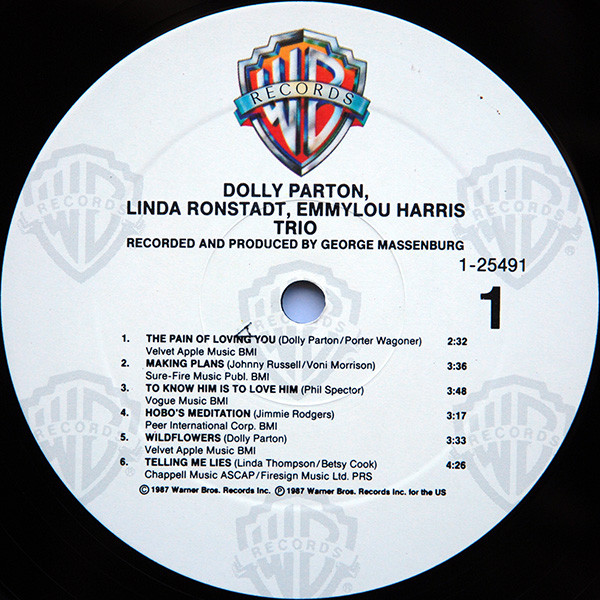 Dolly Parton , Linda Ronstadt & Emmylou Harris - Trio | Warner Bros. Records (9 25491-1) - 3 Dolly Parton , Linda Ronstadt & Emmylou Harris - Trio | Warner Bros. Records (9 25491-1) - 3