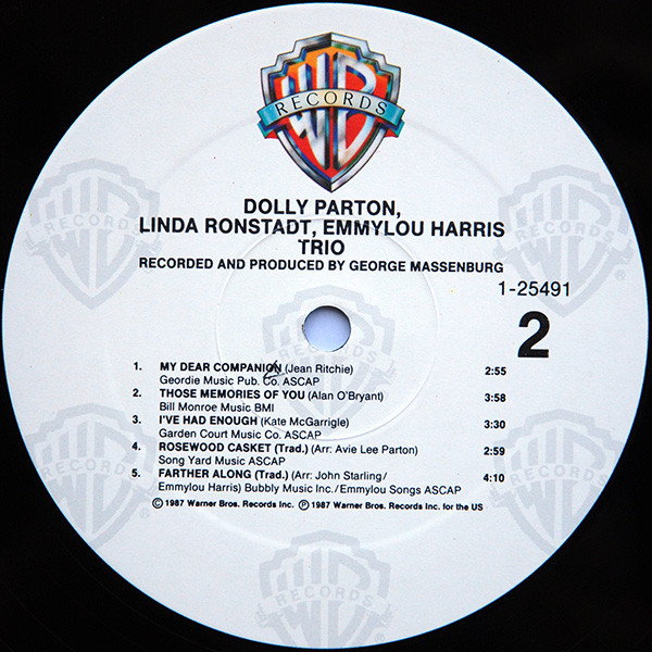 Dolly Parton , Linda Ronstadt & Emmylou Harris - Trio | Warner Bros. Records (9 25491-1) - 4 Dolly Parton , Linda Ronstadt & Emmylou Harris - Trio | Warner Bros. Records (9 25491-1) - 4