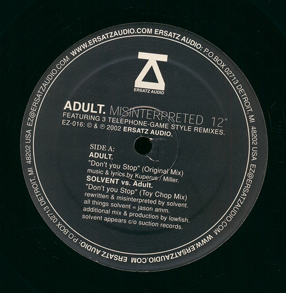 ADULT. - Misinterpreted | Ersatz Audio (EZ-016) - 2
