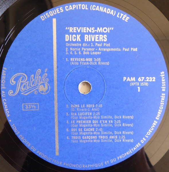 Dick Rivers - Reviens-Moi | Pathé (PAM 67.232) - 3 Dick Rivers - Reviens-Moi | Pathé (PAM 67.232) - 3