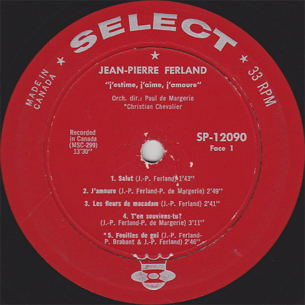 Jean-Pierre Ferland - J'estime, J'aime, J'amoure | Select (SP 12.090) - 3