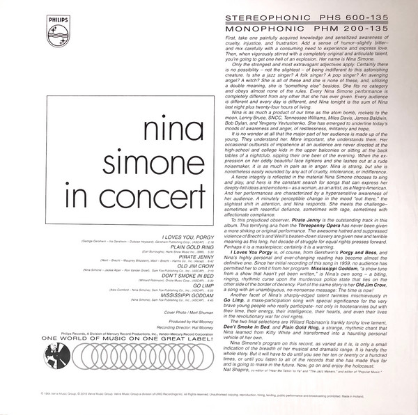 Nina Simone - In Concert | Philips (0600753605684) - 3