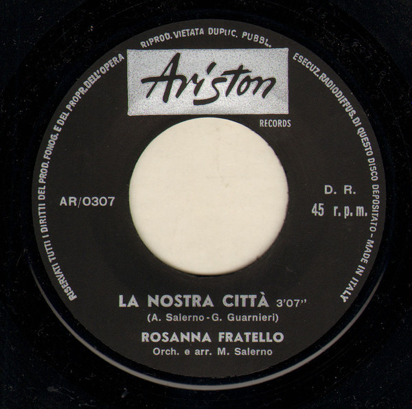 Rosanna Fratello - Piango D'Amore | Ariston Records (AR 0441) - 4