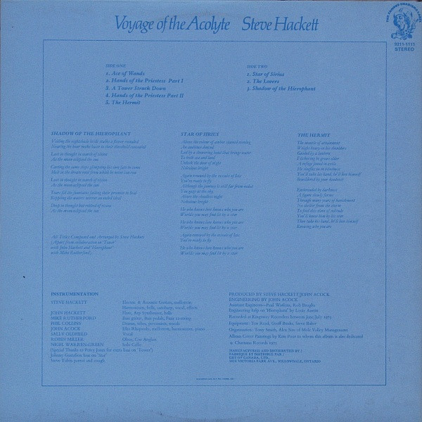Steve Hackett - Voyage Of The Acolyte | Charisma (9211-1111) - 3