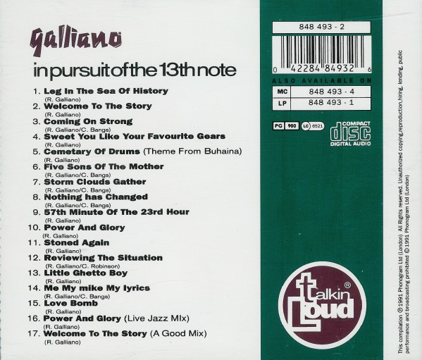 Galliano - In Pursuit Of The 13th Note | Talkin' Loud (848 493 - 2) - 2 Galliano - In Pursuit Of The 13th Note | Talkin' Loud (848 493 - 2) - 2