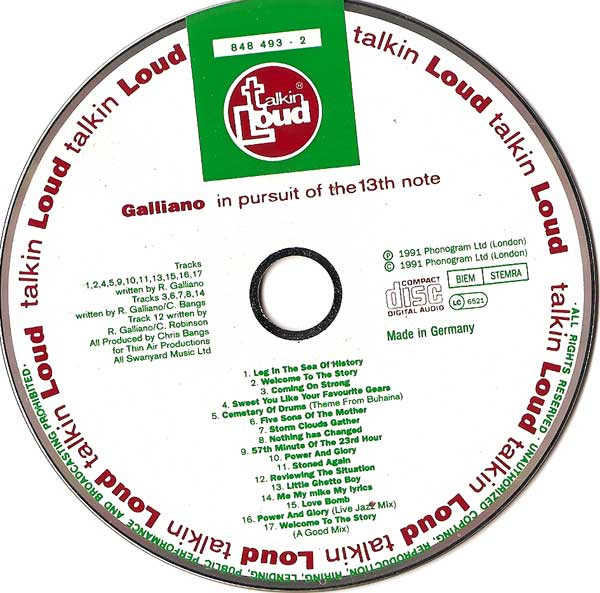Galliano - In Pursuit Of The 13th Note | Talkin' Loud (848 493 - 2) - 3 Galliano - In Pursuit Of The 13th Note | Talkin' Loud (848 493 - 2) - 3