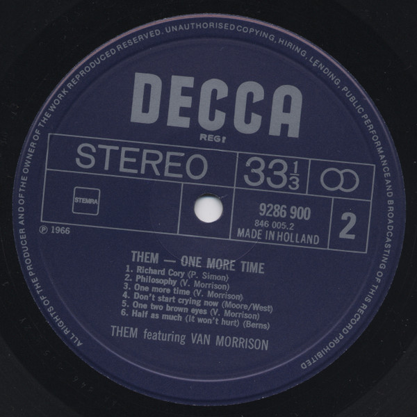 Them Featuring: Van Morrison - One More Time | Decca (9286 900) - 4 Them Featuring: Van Morrison - One More Time | Decca (9286 900) - 4