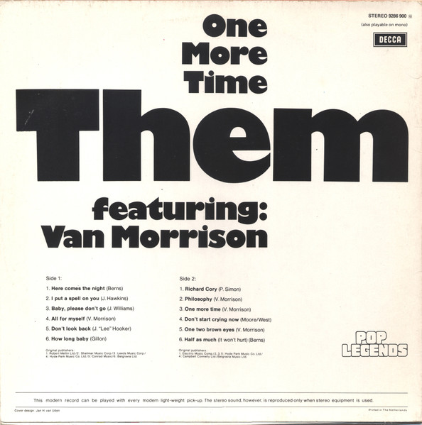 Them Featuring: Van Morrison - One More Time | Decca (9286 900) - 2 Them Featuring: Van Morrison - One More Time | Decca (9286 900) - 2
