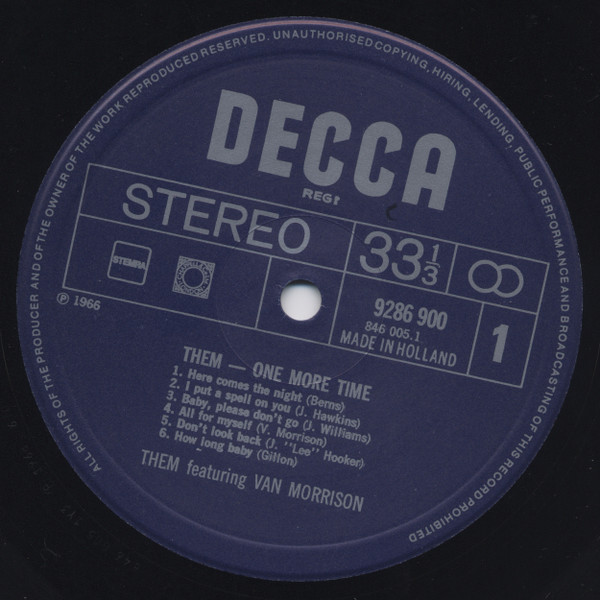 Them Featuring: Van Morrison - One More Time | Decca (9286 900) - 3 Them Featuring: Van Morrison - One More Time | Decca (9286 900) - 3