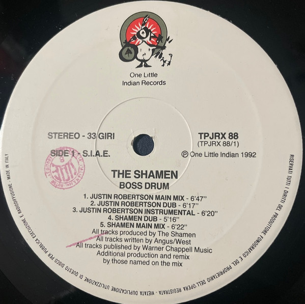 The Shamen - Boss Drum | One Little Indian (TPJRX 88) - 2