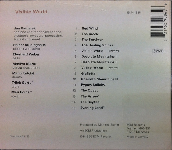 Jan Garbarek - Visible World | ECM Records (ECM 1585) - 2