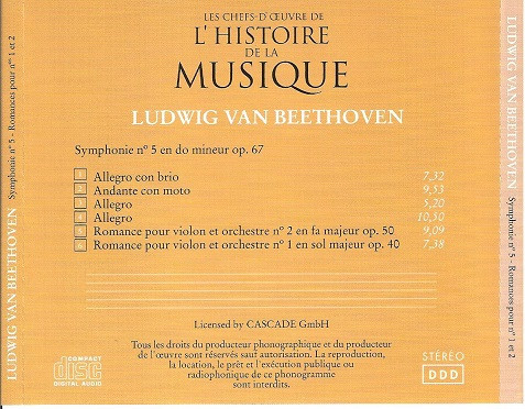 Ludwig Van Beethoven - Symphonie N°5 - Romances Pour Violon N°1 Et 2 | e.f.s.a. (007) - 3