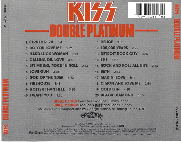 Kiss - Double Platinum [CD] | Casablanca (P2 24155) - 2