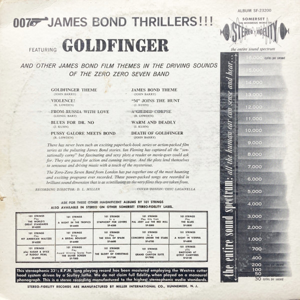 The Zero Zero Seven Band - James Bond Thrillers!!! [Vinyl] | Stereo-Fidelity (SF-23200) - 2