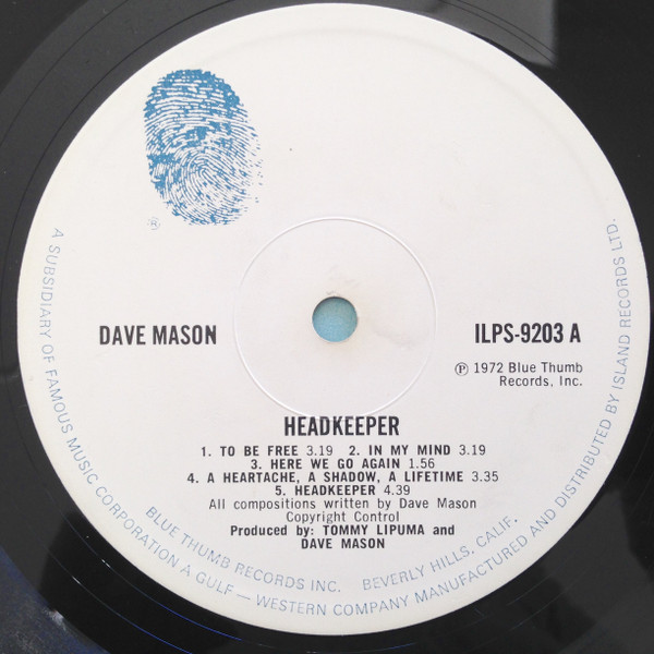 Dave Mason - Headkeeper | Blue Thumb Records (ILPS 9203) - 3 Dave Mason - Headkeeper | Blue Thumb Records (ILPS 9203) - 3
