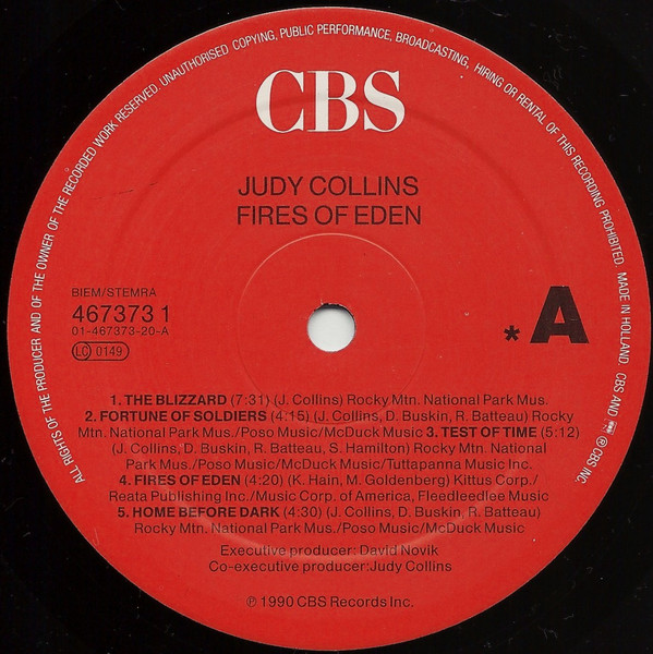 Judy Collins - Fires Of Eden | CBS (467373 1) - 3