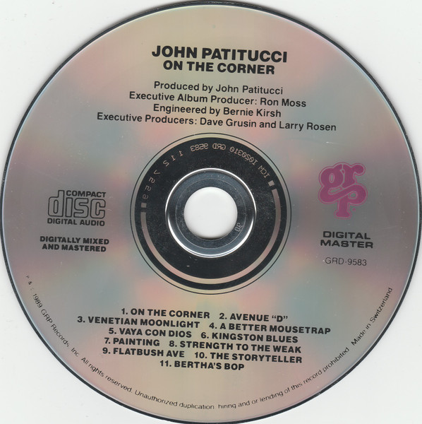 John Patitucci - On The Corner | GRP (GRP-9583-2) - 3