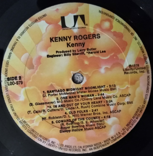 Kenny Rogers - Kenny | United Artists Records (LOO-979) - 4