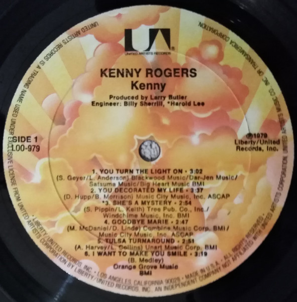 Kenny Rogers - Kenny | United Artists Records (LOO-979) - 3