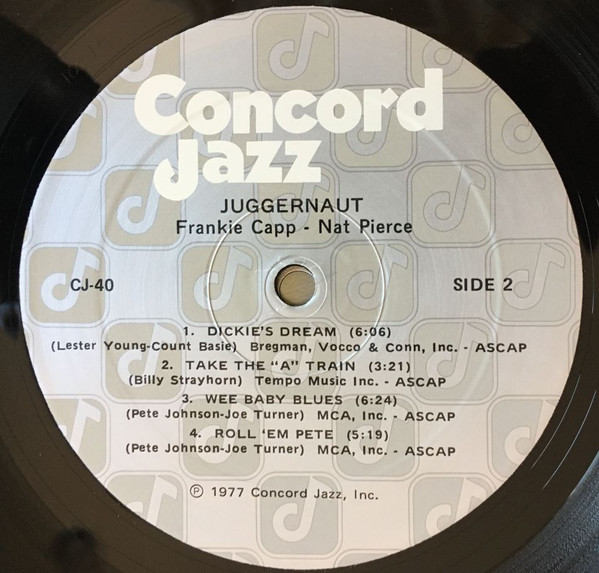 Frank Capp / Nat Pierce - Juggernaut | Concord Jazz (CJ-40) - 3 Frank Capp / Nat Pierce - Juggernaut | Concord Jazz (CJ-40) - 3
