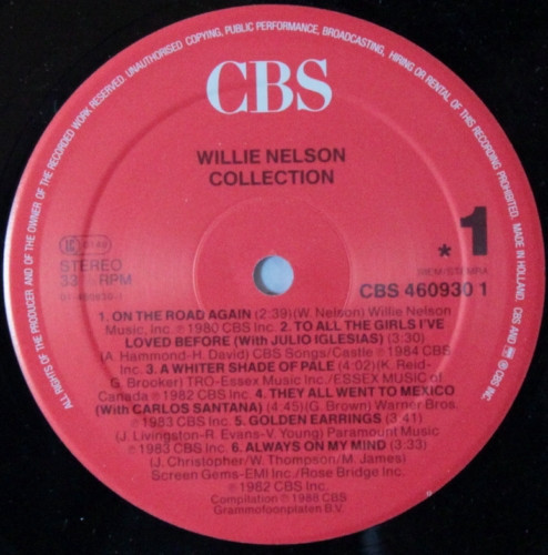 Willie Nelson - Collection | CBS (CBS 460930 1) - 3 Willie Nelson - Collection | CBS (CBS 460930 1) - 3