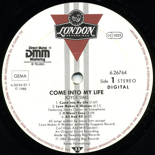 Joyce Sims - Come Into My Life | London Records (6.26764) - 3 Joyce Sims - Come Into My Life | London Records (6.26764) - 3