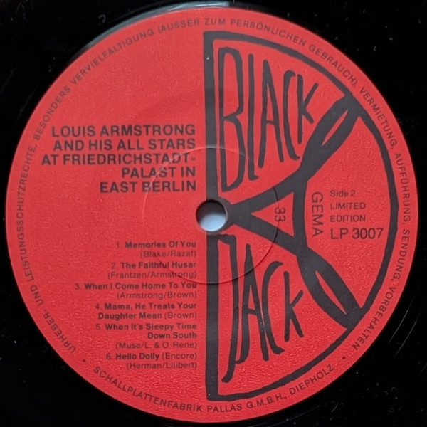 Louis Armstrong - At The Friedrichstadt-Palast In East Berlin | Black Jack (LP 3007) - 4 Louis Armstrong - At The Friedrichstadt-Palast In East Berlin | Black Jack (LP 3007) - 4
