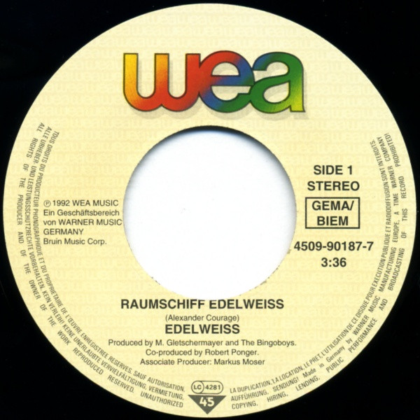 Edelweiss - Raumschiff Edelweiss | WEA (4509-90187-7) - 3