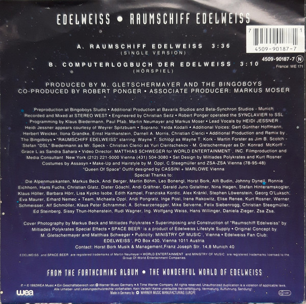 Edelweiss - Raumschiff Edelweiss | WEA (4509-90187-7) - 2