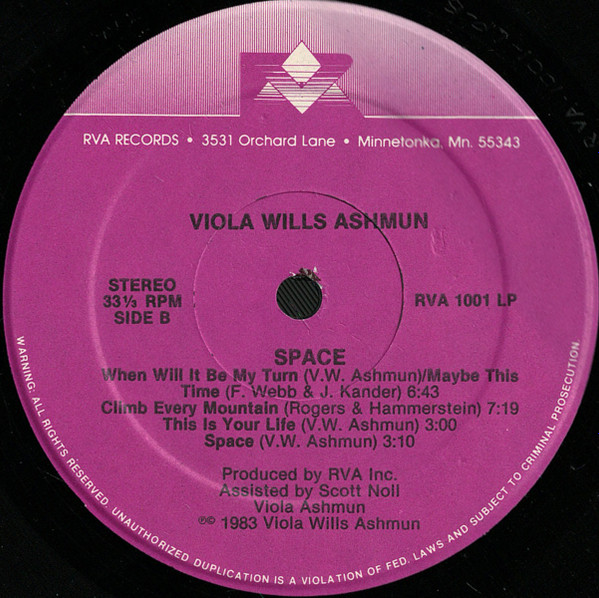 Viola Wills - Space | RVA Records (RVA 1001 LP) - 4 Viola Wills - Space | RVA Records (RVA 1001 LP) - 4