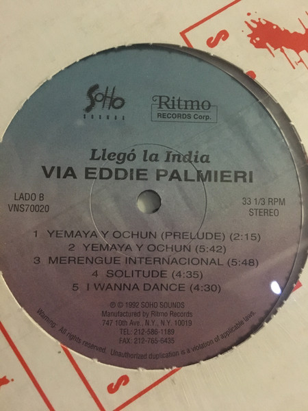 India - Llegó La India... Via Eddie Palmieri | Soho Sounds (VNS70020) - 4