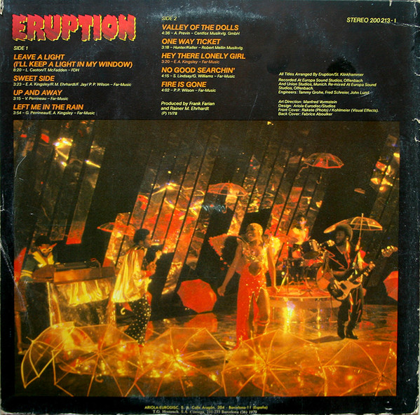 Eruption - Leave A Light | Ariola (200 213-I) - 2 Eruption - Leave A Light | Ariola (200 213-I) - 2
