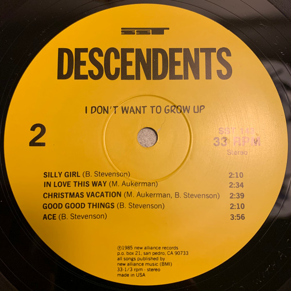 Descendents - I Don't Want To Grow Up [Vinyl] | SST Records (SST 143) - 4
